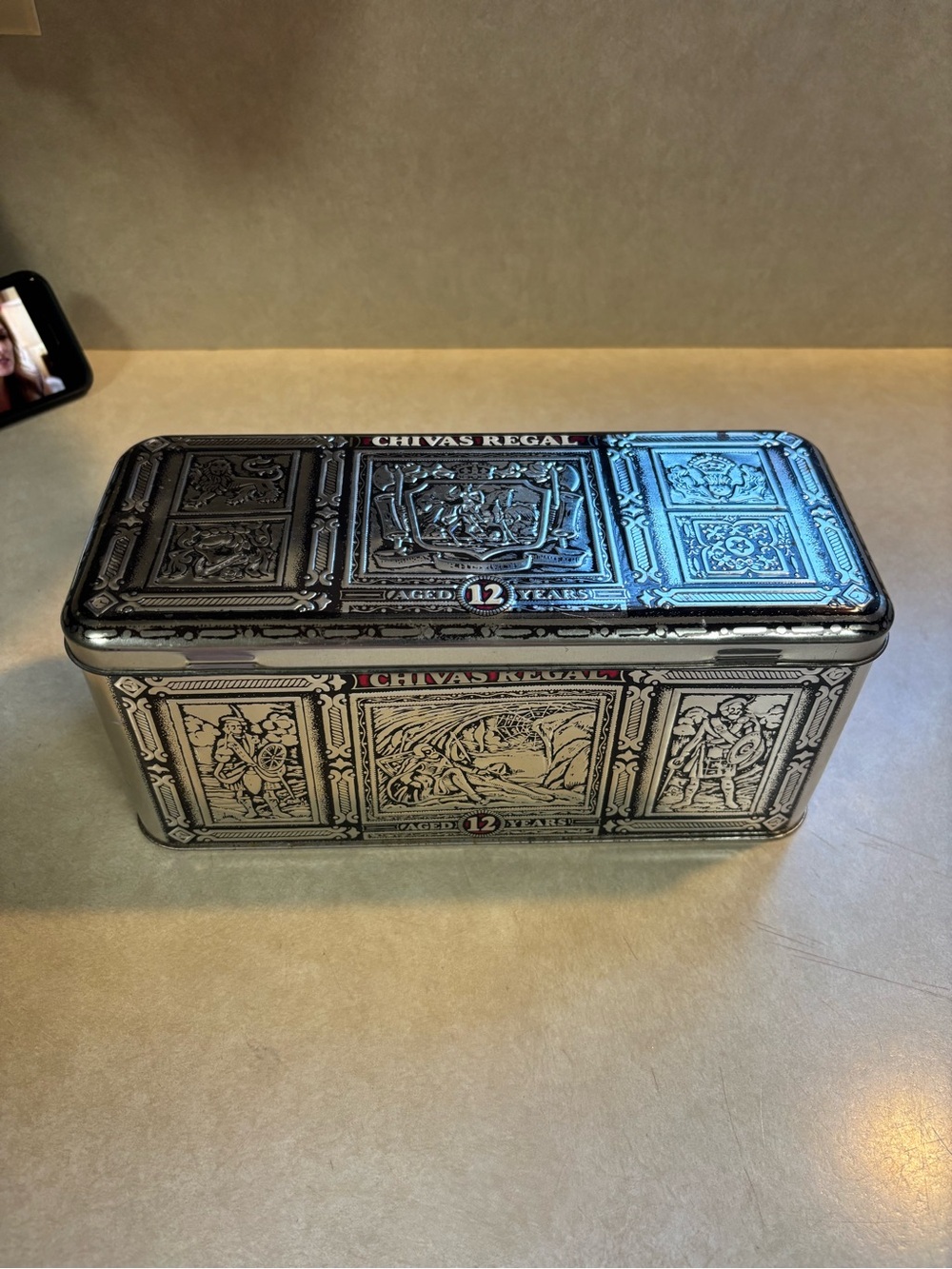 12 Year Decorative Metal Storage Tin - Silver